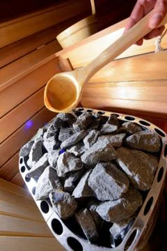 Empty sauna Stock Photos