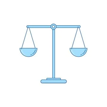 Empty scales in balance. Vector illustration. Flat linear design Stock Illustration