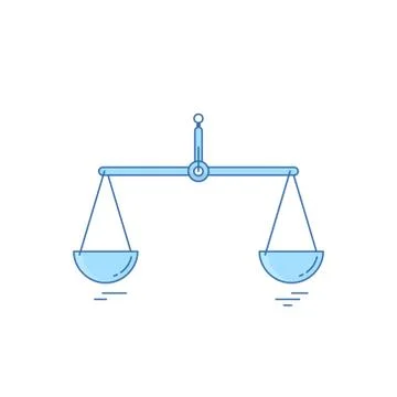 Empty scales in balance. Vector illustration. Flat linear design Stock Illustration