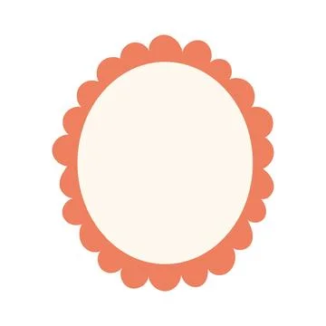 Empty scalloped frame in pastel pink color Stock Illustration