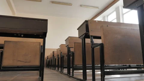 Empty School Auditorium Stock Footage 141606026