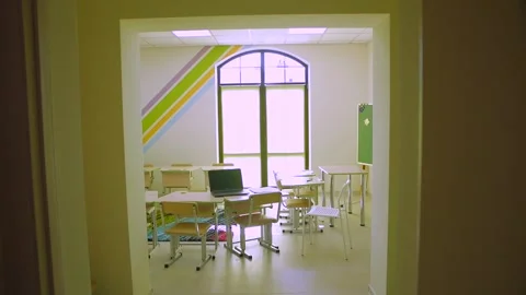 Empty School Class Stock Footage 141034917