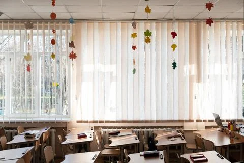 Empty School Class Room Interior. Going Back to School. Empty school classroom Stock Photos