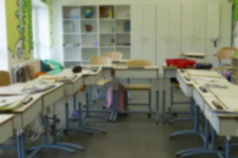 Empty school classroom during recess between lessons 写真素材
