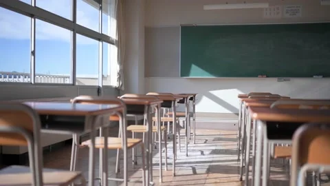 Empty school classroom 库存影片 163000547