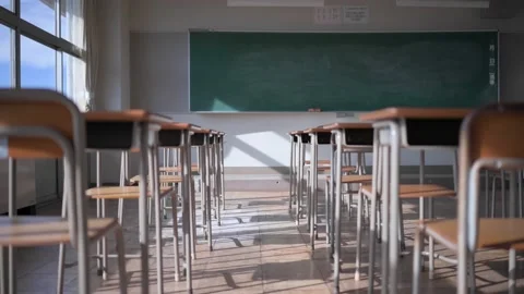Empty school classroom Video stock 163000588