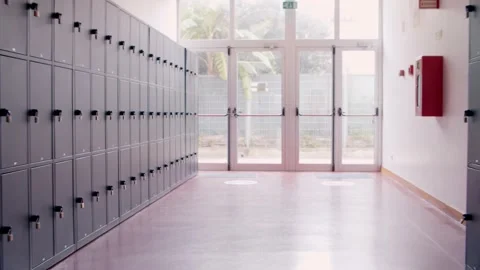 Empty school corridor Stock Footage 147121246