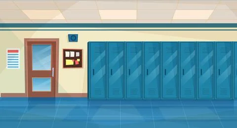 Empty School Corridor Illustrazione stock