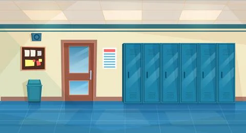 Empty School Corridor Illustrazione stock