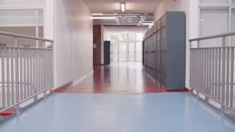 Empty school corridor with no people Video stock 147120152