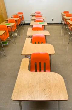 Empty school desks Foto stock