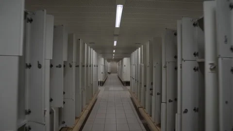 Empty School Hallway And Lockers Stock Footage 266239245