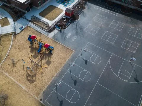Empty school playground Stock Photos