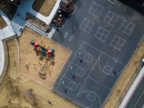 Empty school playground Foto stock