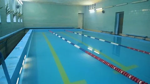 Empty school swimming pool without people Stock Footage 75662581
