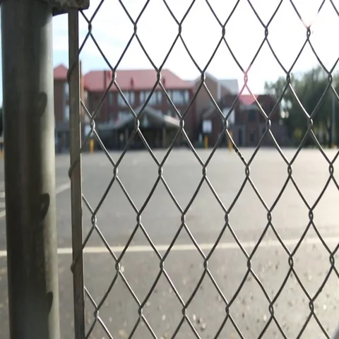 Empty school yard and playground Video stock 69547319