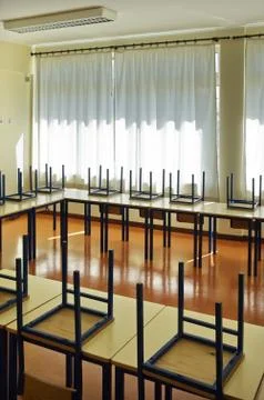 Empty schoolroom Stock Photos