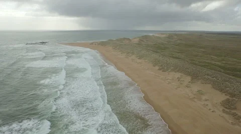 Empty Scottish Beach Aerial Video stock 65468469
