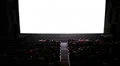Empty screen in cinema. Wide shot. Ready to add your video. HD Footage