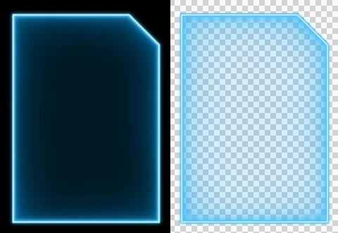 Empty Screen Frame Document Icon Futuristic Blue Glowing Stock Illustration