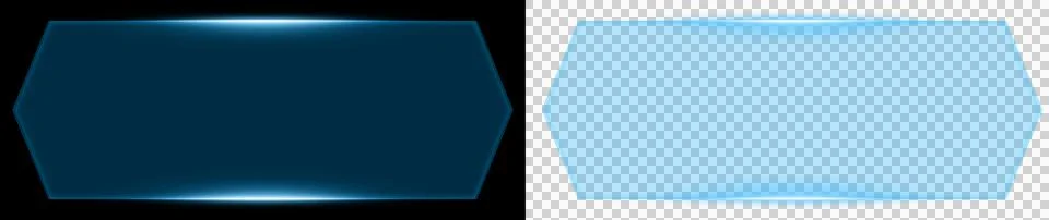 Empty Screen Interface Panel Blue Glowing Futuristic with Digital UI Light Effec Illustrazione stock