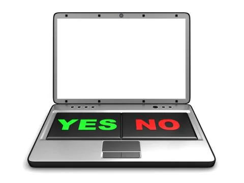 Empty screen Laptop and two button (done in 3d) 스톡 일러스트