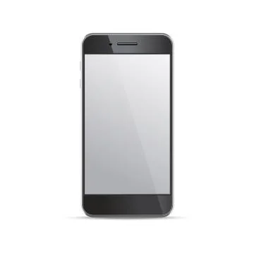 Empty screen smartphone template on white background. Design ele Stock Illustration