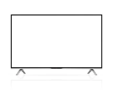 Empty screen tv mockup. Blank television screen isolated on white background Stock Illustration