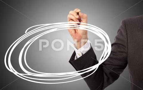 Empty scribbled circle Stock Illustration