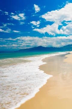 Empty sea and beach background with copy space Stock Photos