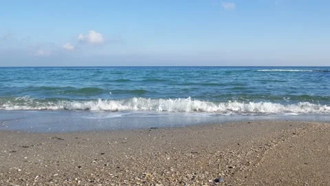 Empty sea beach in autumn Stock Footage 144841521