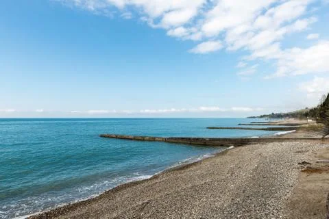 Empty sea beach Stock Photos