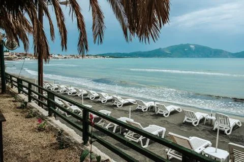 Empty sea beach. Stock Photos
