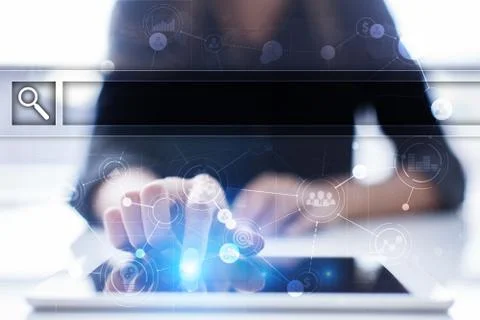 Empty Search bar. Web site, URL. Business, internet and technology concept. Stock Illustration