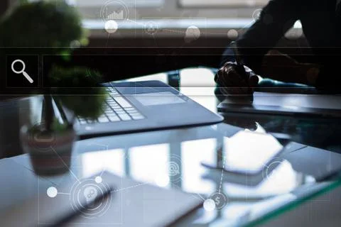 Empty Search bar. Web site, URL. Business, internet and technology concept. Stock Illustration