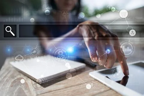 Empty Search bar. Web site, URL. Business, internet and technology concept. Fotos de archivo
