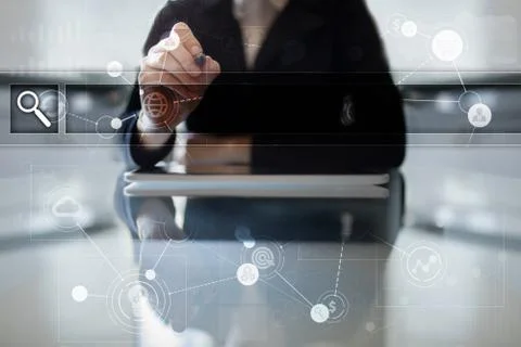 Empty Search bar. Web site, URL. Business, internet and technology concept. Fotos de archivo