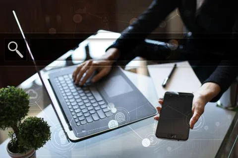 Empty Search bar. Web site, URL. Business, internet and technology concept. Fotos de archivo