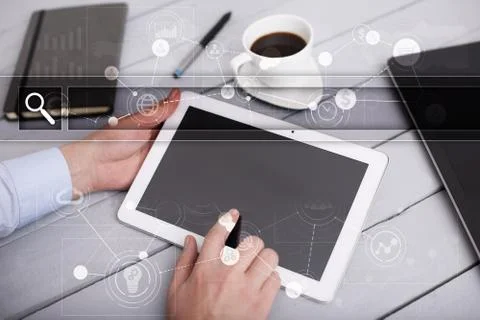 Empty Search bar. Web site, URL. Business, internet and technology concept. Fotos de archivo