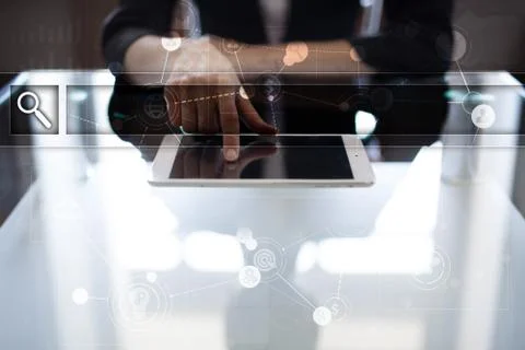 Empty Search bar. Web site, URL. Business, internet and technology concept. Fotos de archivo