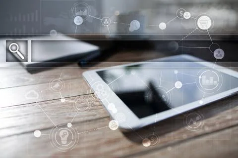Empty Search bar. Web site, URL. Business, internet and technology concept. Fotos de archivo