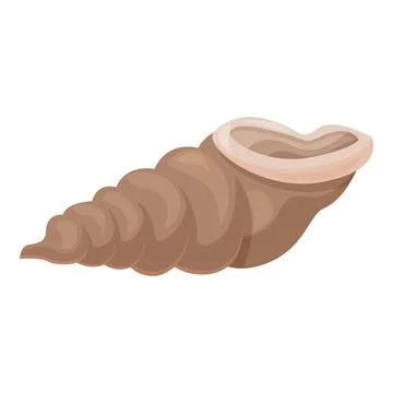 Empty seashell lying horizontally with opening facing upwards Stock Illustration