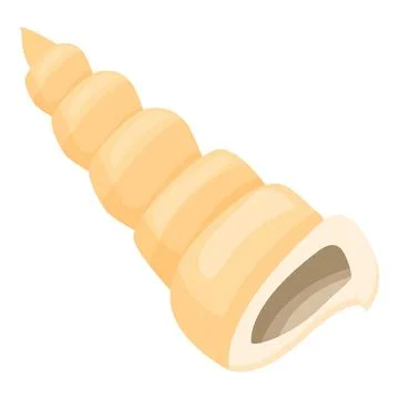 Empty seashell with spiral shape isolated on white background Illustrazione stock