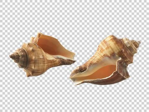 Empty seashell, transparent background Stock Illustration