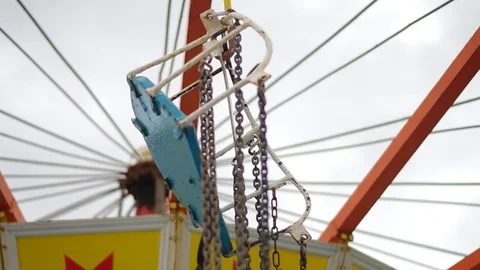 Empty seaside carousel chair 库存影片 79919966