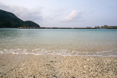 Empty seaside in spring at Aka Island, Zamami Village, Okinawa Prefecture, Japan 写真素材