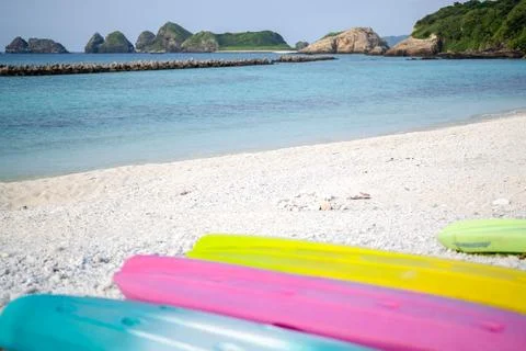 Empty seaside in spring at Aka Island, Zamami Village, Okinawa Prefecture, Japan 写真素材
