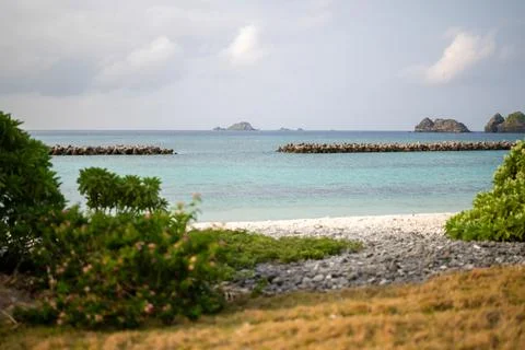Empty seaside in spring at Aka Island, Zamami Village, Okinawa Prefecture, Japan 写真素材