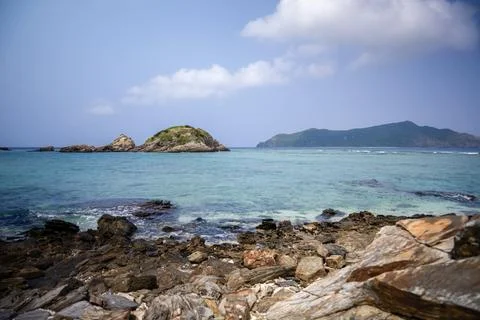 Empty seaside in spring at Aka Island, Zamami Village, Okinawa Prefecture, Japan 写真素材