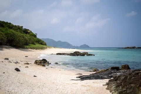 Empty seaside in spring at Aka Island, Zamami Village, Okinawa Prefecture, Japan 写真素材